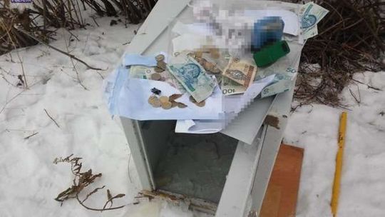 Ukradł sejf z firmy, ale nie mógł go otworzyć. Wyrzucił go w krzaki