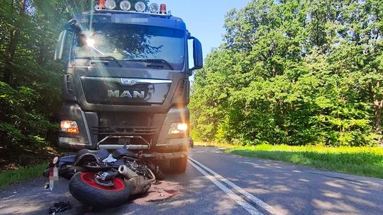 Wypadek motocyklisty Sitno