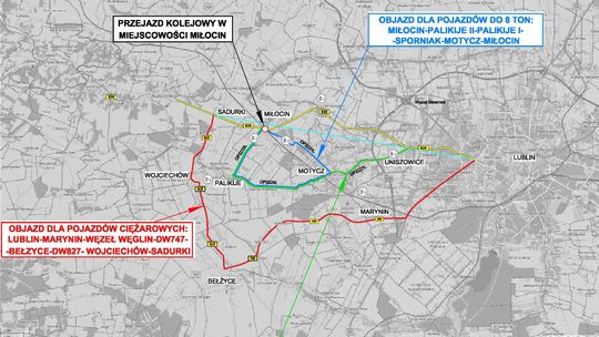 Utrudnienia na drodze Lublin - Nałęczów. Zamykają na miesiąc przejazd kolejowy w Miłocinie