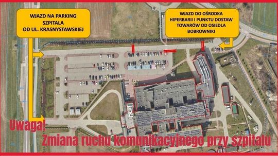 Uwaga kierowcy. Zmiany w organizacji ruchu przy szpitalu w Łęcznej