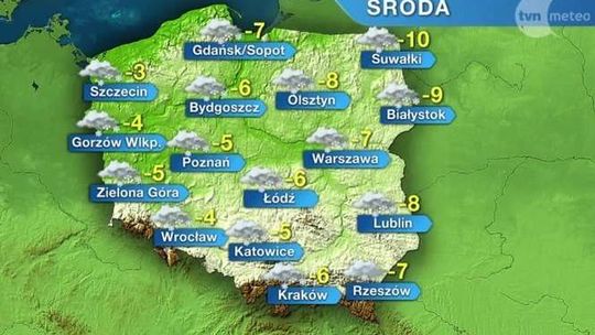 W środę wszędzie biało i zimno. Na termometrach nawet -10 stopni