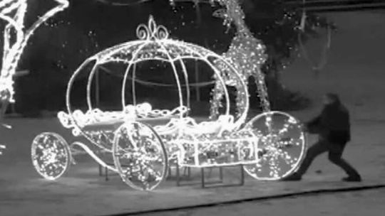 Wandal wyżywał się na karecie z reniferem. Wszystko nagrał monitoring