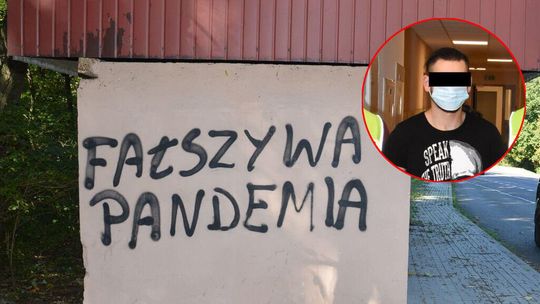 Wandale pisali "fałszywa pandemia" na ścianach budynków. Namierzyli ich kryminalni