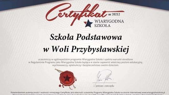 Wiarygodna Szkoła jest w Woli Przybysławskiej