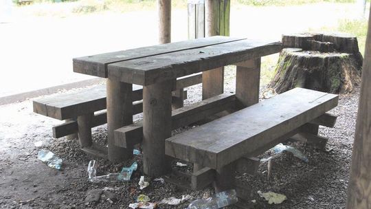 Wiaty do odpoczynku w toną w śmieciach. "Być może to miejsce sprzątane jest zbyt rzadko"