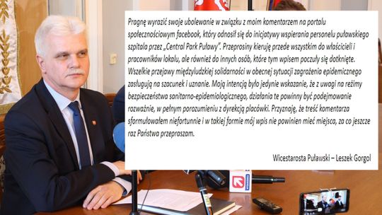 Wicestarosta przeprasza za swój komentarz i chwali gest puławskich restauratorów