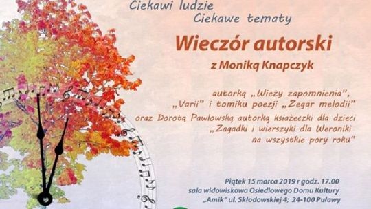Wieczór autorski Moniki Knapczyk w Puławach