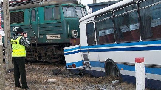 Wieniawa: Gimbus z dziećmi uderzony przez pociąg