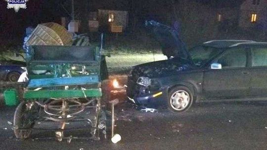 Wjechał volvo w bryczkę konną. Ranne dwie turystki