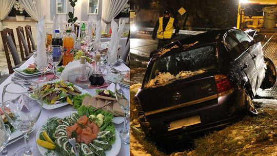 Wódka i szampan na kolacji polityków, później radny wsiadł za kierownicę opla. Wynik: 1,6 promila, auto w rowie