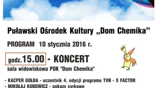 WOŚP w Puławach. Koncerty i aukcje (program)