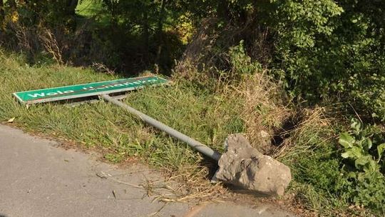 Wracał do domu, wyrywał znaki drogowe