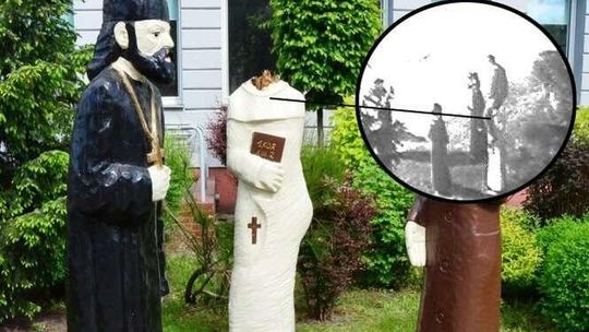 Wspiął się na rzeźbę paulina i spadł. Ze złości urwał mu głowę i zabrał ze sobą