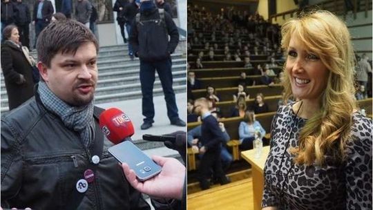 Wykład Rebekki Kiessling na KUL. Szarpanina po proteście partii Razem