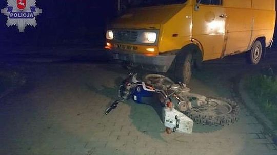 Wypadek 15-latka na motocyklu. Wywrócił się kiedy wyprzedzał samochód