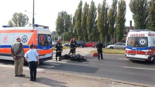 Wypadek dwóch motocyklistów w Lublinie. "Zatrzymał się przed przejściem. Drugi w niego wjechał"