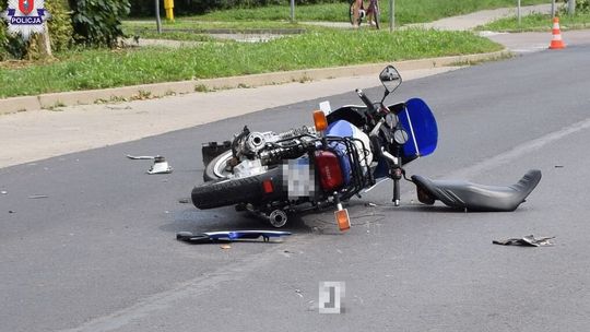 Wypadek motocyklisty na ul. Śląskiej. Zawinił kierowca peugeota