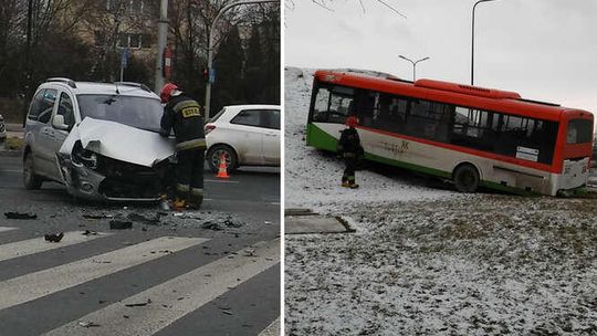 Wypadek na al. Witosa. Autobus MPK zderzył się z samochodem (zdjęcia)