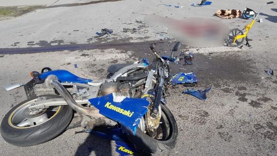 Wypadek na drodze wojewódzkiej. Interweniował śmigłowiec LPR