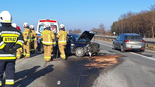 Wypadek na ekspresówce. Jeden pas ruchu w kierunku Warszawy zablokowany