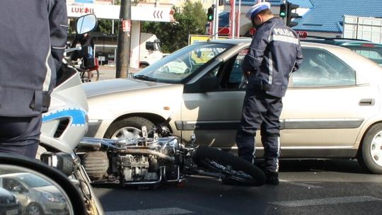 Wypadek na Filaretów: Motocyklista zderzył się z citroenem