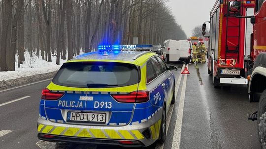 Wypadek na trasie Lublin-Lubartów. Ruch wahadłowy Wypadek na trasie Lublin-Lubartów. Ruch wahadłowy