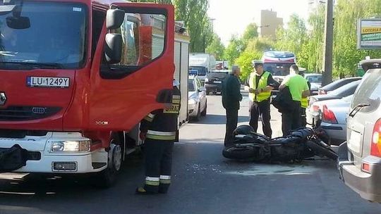Wypadek na ul. Zana. Samochód zderzył się z motocyklem
