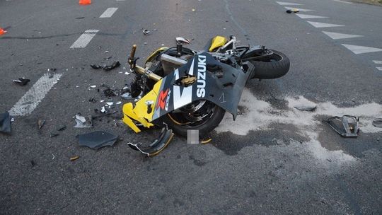 Wypadek pod Białą Podlaską. Wymusił pierwszeństwo, zderzył się z motocyklistą