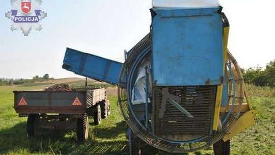 Wypadek podczas wykopków. Kombajn wciągnął nogę 21-latkowi