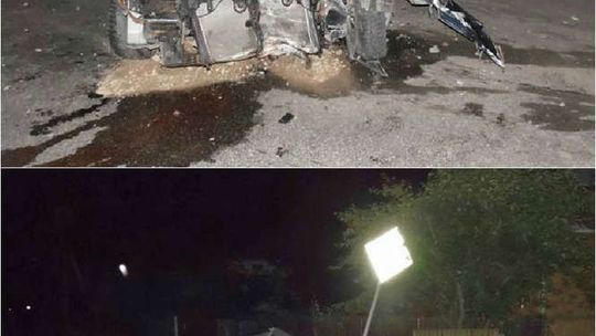 Wypadek w Brzostówce. Mazda uderzyła w słup