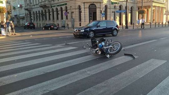 Wypadek w centrum Lublina. Samochód zderzył się z motocyklem