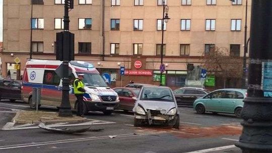 Wypadek w centrum Lublina. Trzy osoby ranne, spore utrudnienia w ruchu