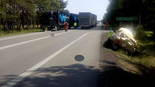Wypadek w Łążku Ordynackim. Duże utrudnienia