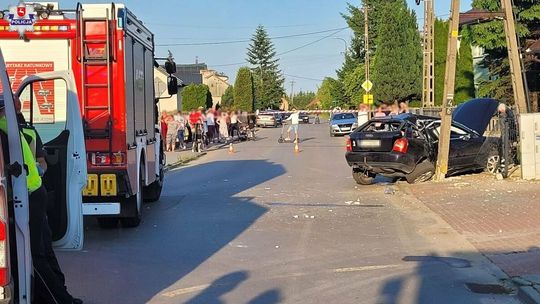 Wypadek w Łukowie. Kierowca był pijany