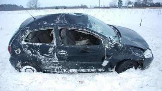 Wypadek w m. Borki: Auto w rowie, ranni pasażerowie