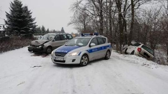 Wypadek w Nowym Krępcu. Kierowca wpadł w poślizg