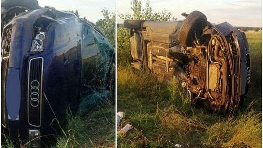 Wypadła z drogi i dachowała. 21-latka w szpitalu