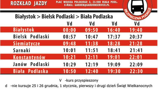 Z Białej Podlaskiej do Białegostoku. Nowy kurs od Garden Service