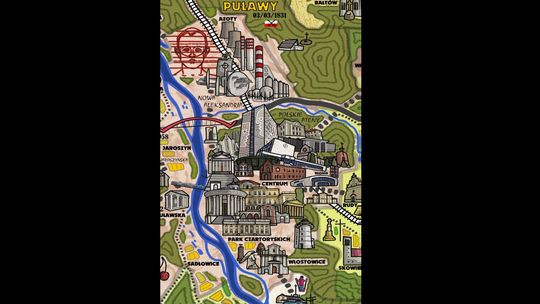 Zabytki, kominy i pomniki. Rysunkowa mapa Puław gotowa