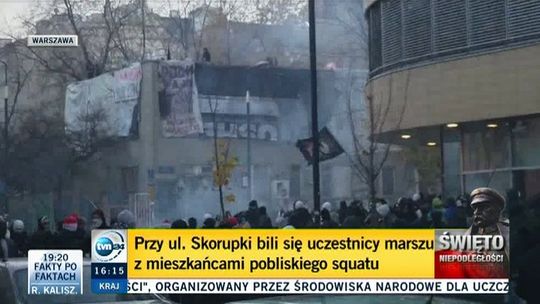 Zadyma przy squacie na ul. Skorupki w Warszawie (wideo)