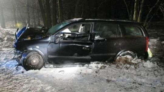 Żakowola: Opel rozbił się na drzewie, kierowca jechał za szybko