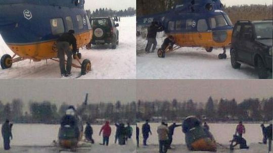 Zatopili śmigłowiec w Jeziorze Białym. Prokuratura przyjrzy się sprawie