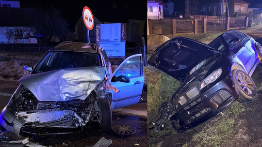 Zderzenie forda z BMW pod Zamościem. Dwaj kierowcy w szpitalu