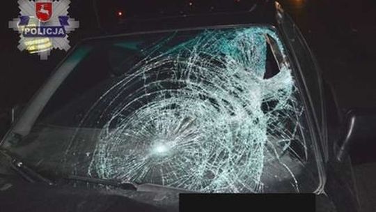 Zderzył się z samochodem i wpadł do środka przez szybę