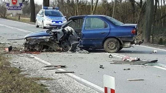 Zjechał z drogi, uderzył w znak i drzewo