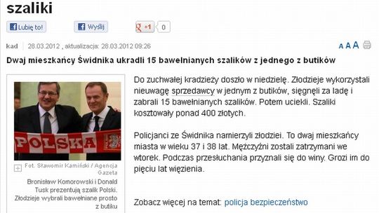 Złodzieje z butiku, a na zdjęciu Tusk i Komorowski