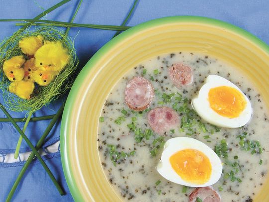 Barszcz, jajka, sałatki