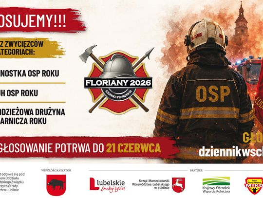 Grafika promująca plebiscyt - Floriany 2026 Dziennika Wschodniego