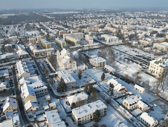 Lubartów zimą, z lotu ptaka