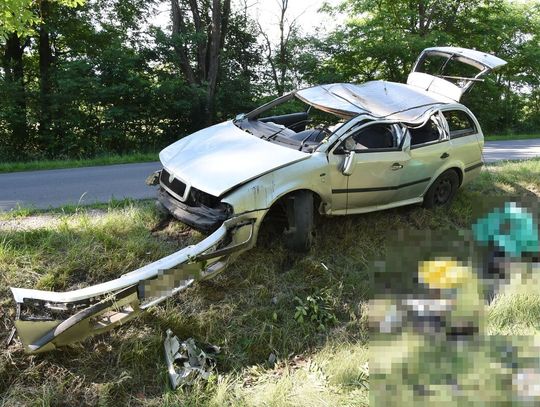 Ponad 2 promile i dachowanie w Biłgoraju. 47-latek trafił do szpitala
